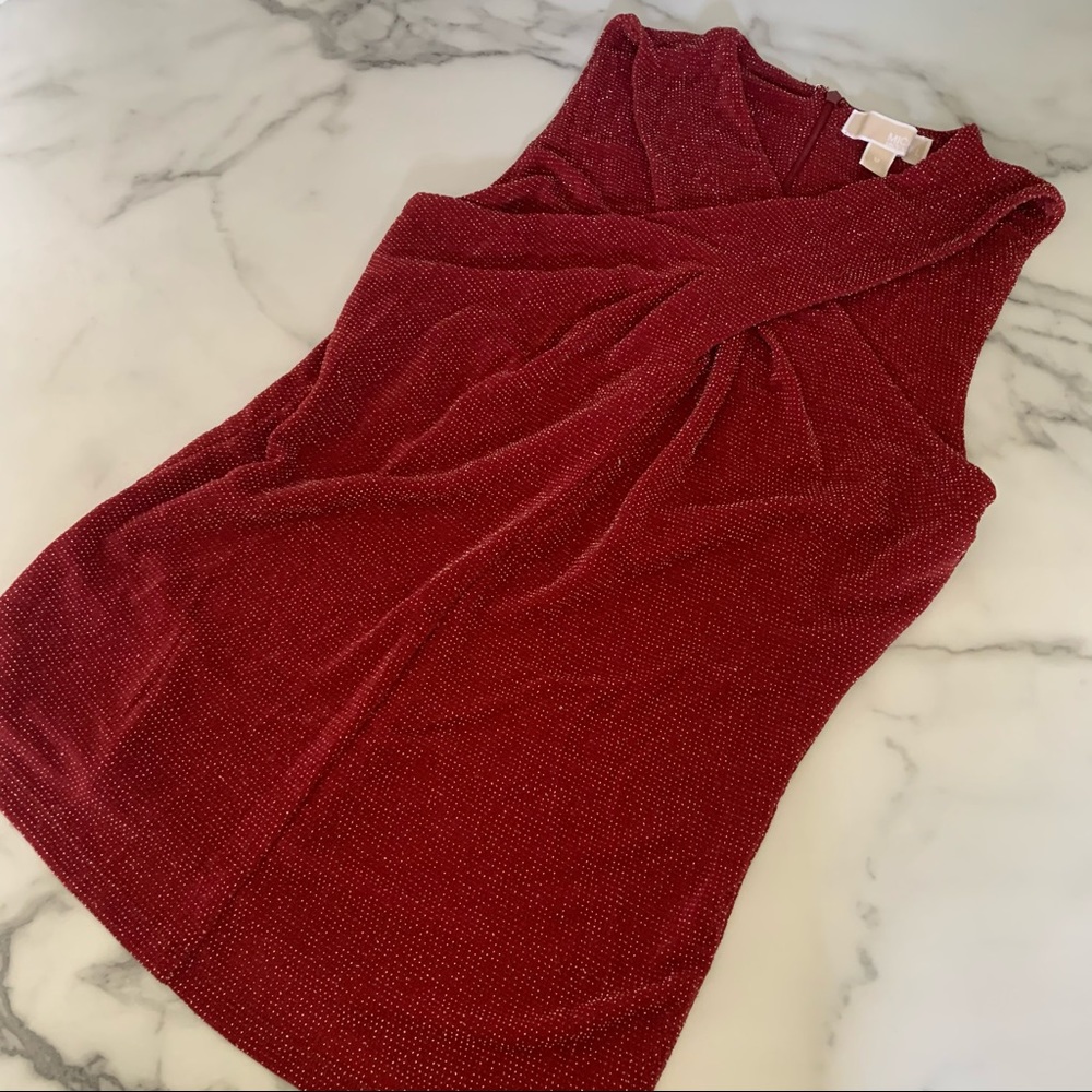 Maroon Sparkly Sleeveless Top